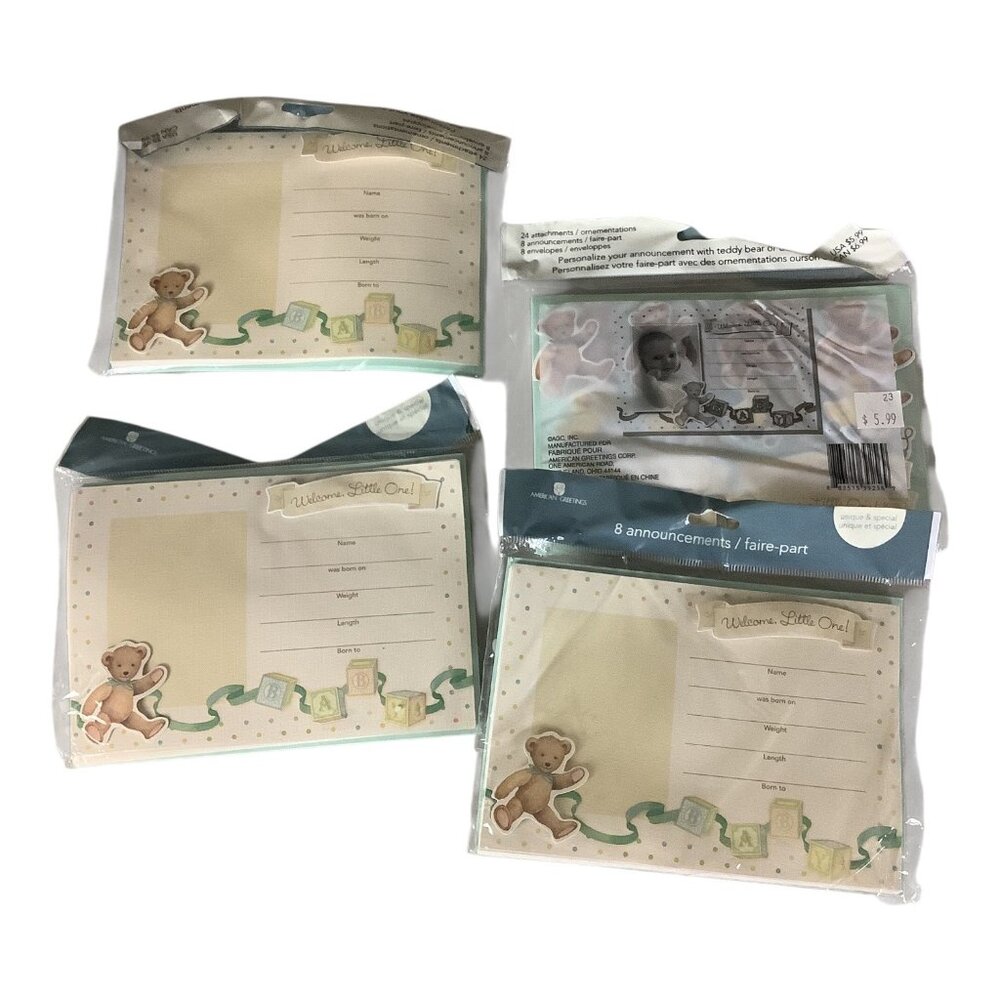 American Greetings Welcome Little‎ One Baby Birth Announcement Kits 4 Packs